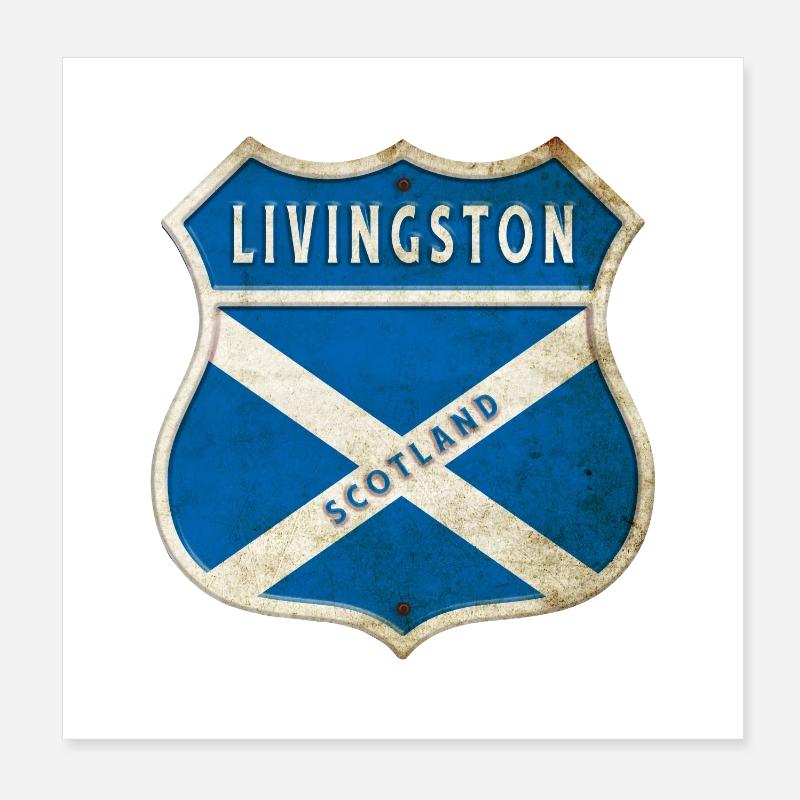 Blason du drapeau écossais de Livingston Poster 20 x 20 cm