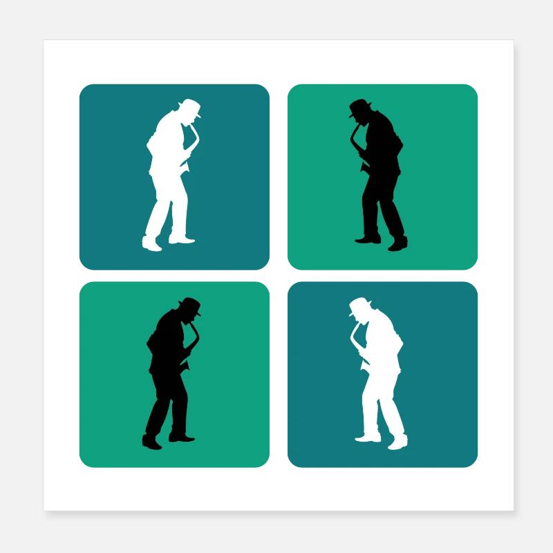 Design de saxophone Poster 20 x 20 cm