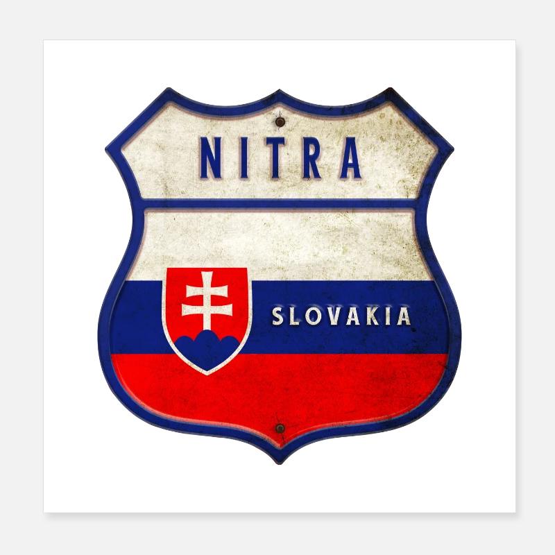 Drapeaux de Nitra Slovaquie Poster 20 x 20 cm