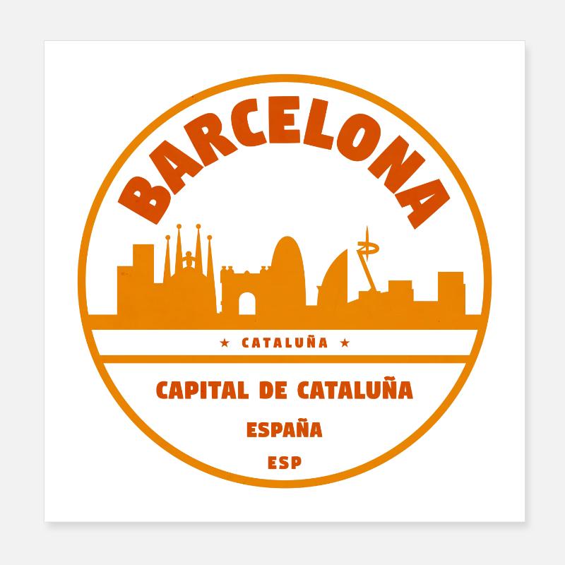 Emblème de la Skyline de Barcelone Poster 20 x 20 cm