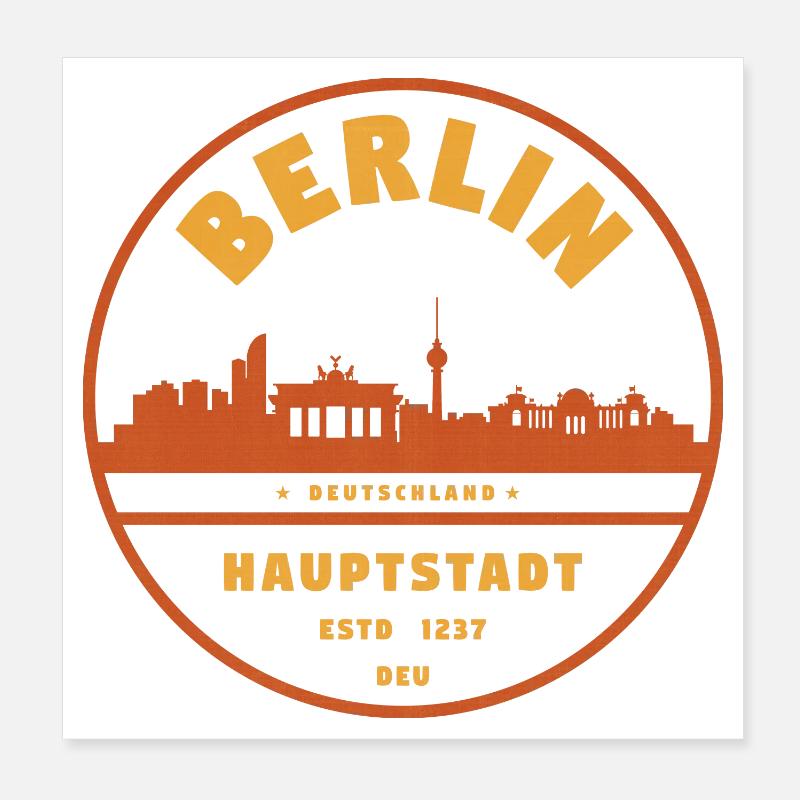 Berliner Hauptstadtsilhouette Poster 20x20 cm