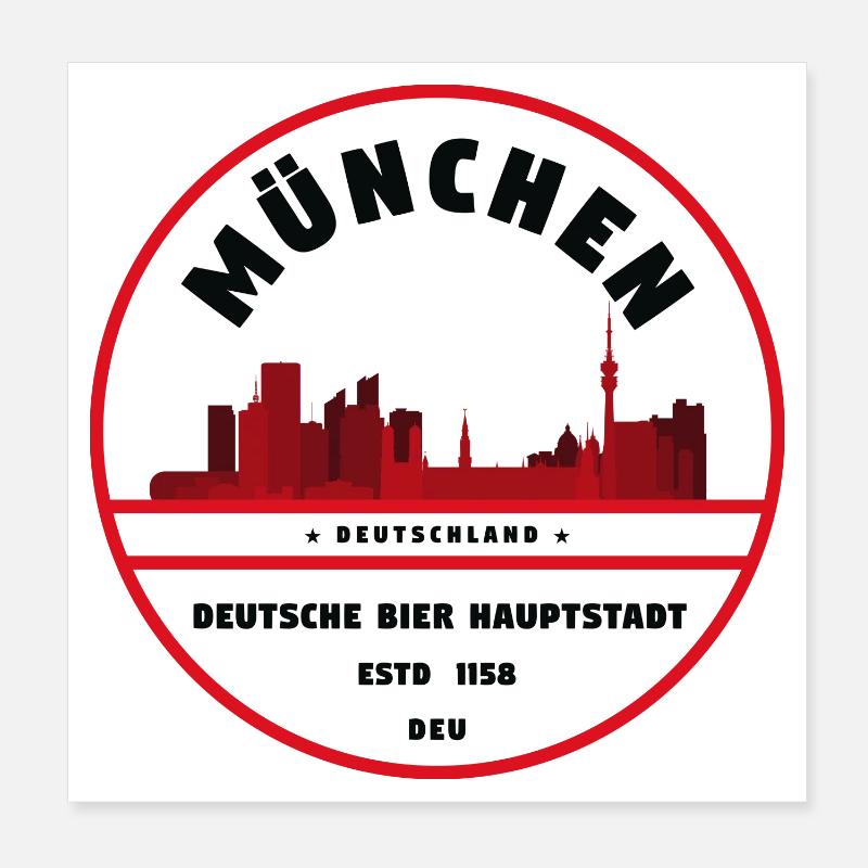 Emblème de la capitale de la bière de Munich Poster 20 x 20 cm