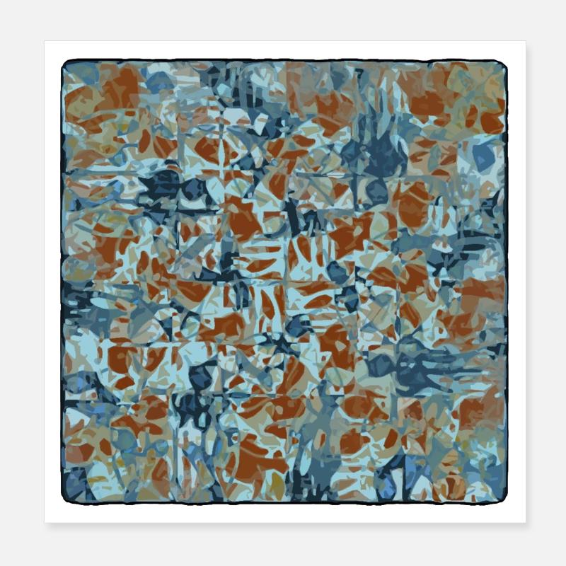 Abstraktes Camouflage Muster Poster 20x20 cm