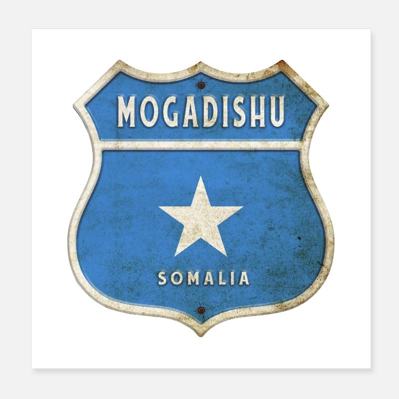 Mogadiscio Somalie Drapeau Design Poster 20 x 20 cm