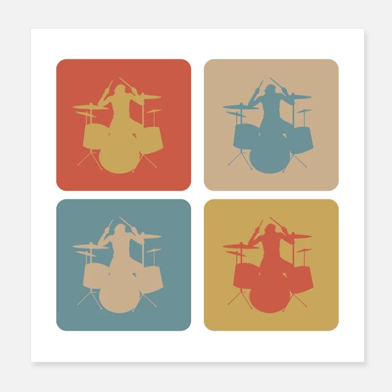 drum design Poster 8" x 8" (20x20 cm)