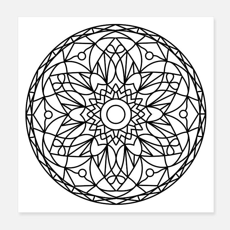 Mandala - Poster 20 x 20 cm - blanc
