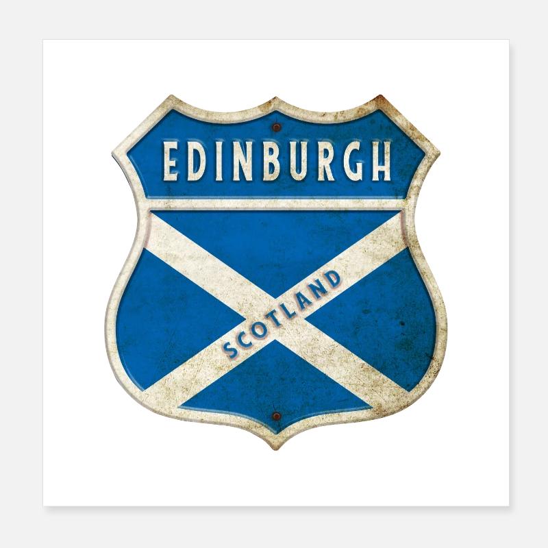 Drapeaux d'Édimbourg Écosse Poster 20 x 20 cm