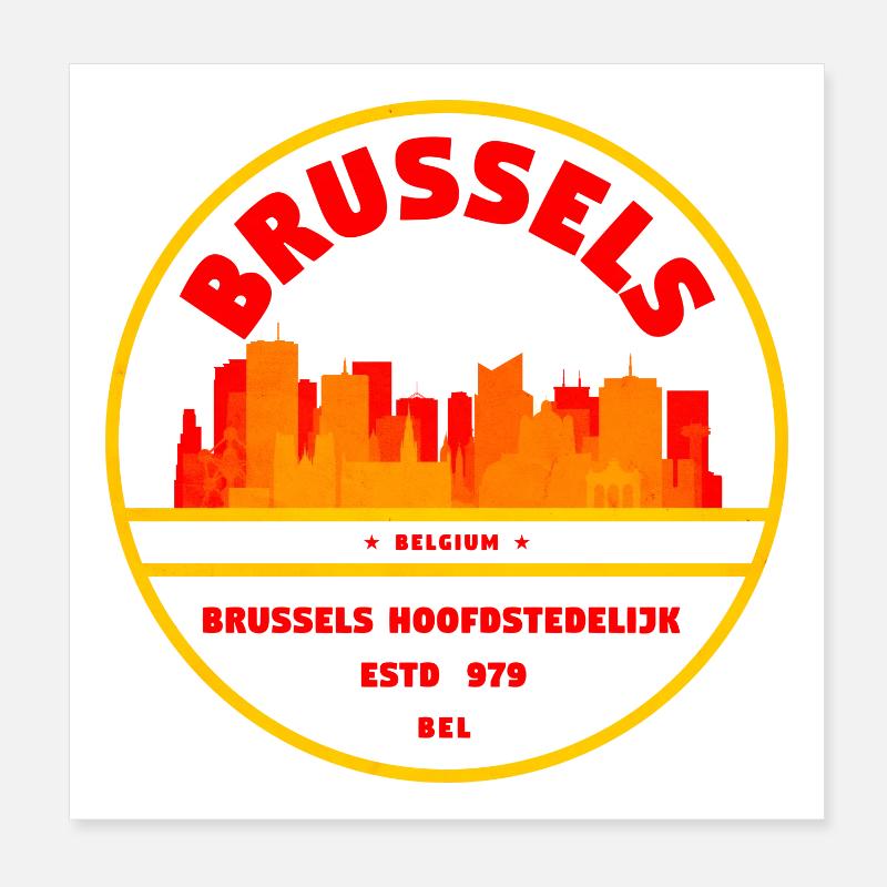 Brussels Belgium Poster 8" x 8" (20x20 cm)
