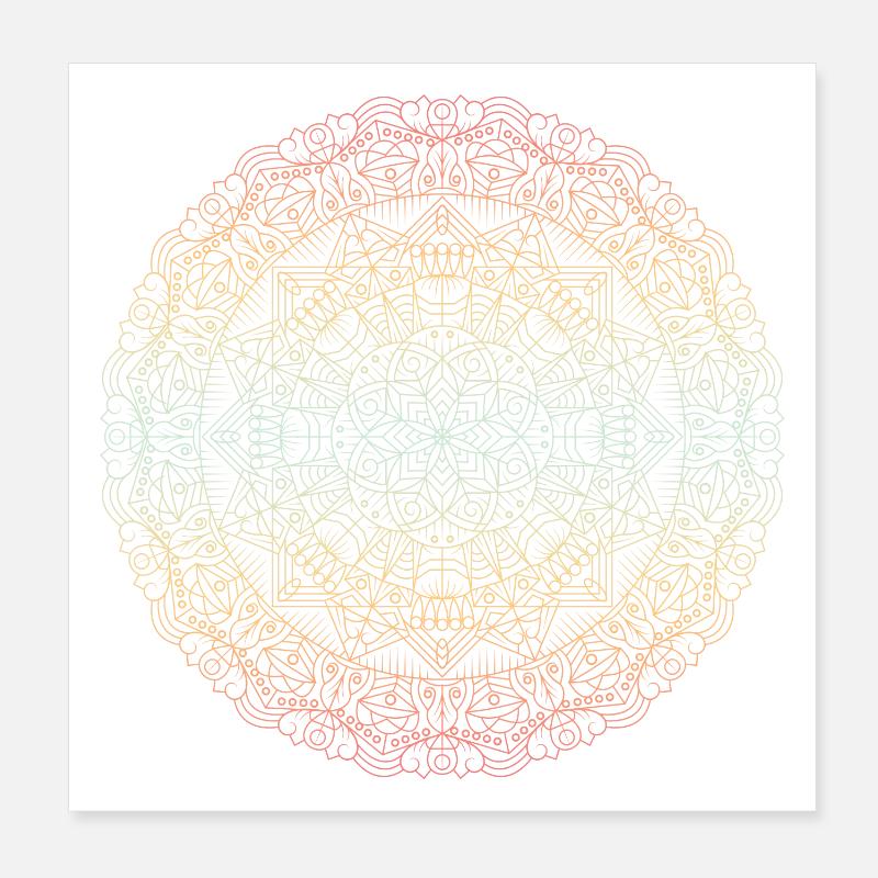 Mandala - Poster 8" x 8" (20x20 cm) - white