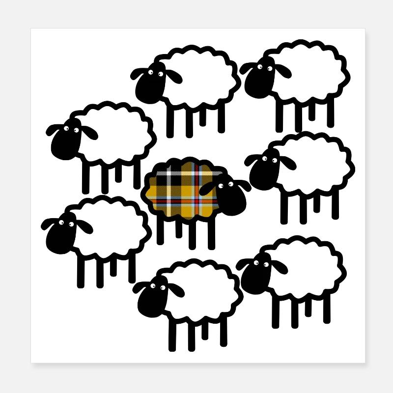 Cornish sheep don’t follow the flock - Poster 8" x 8" (20x20 cm) - white