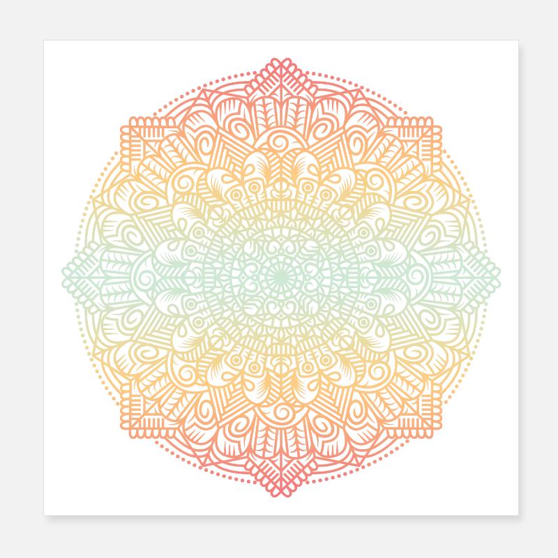 Mandala - Poster 20x20 cm - Weiß