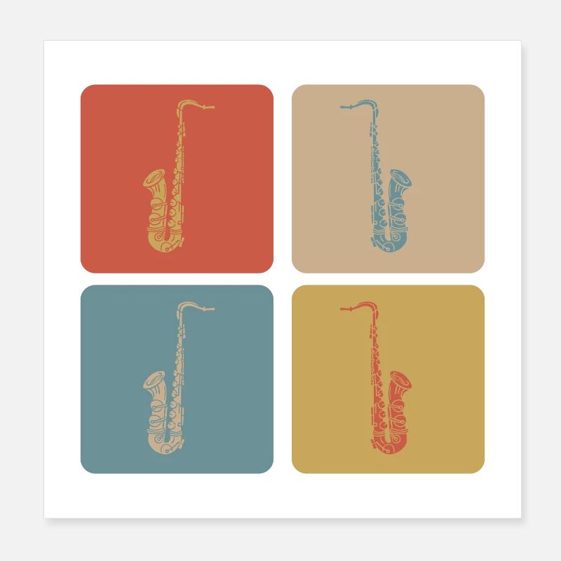 Saxophone Design Poster 20x20 cm