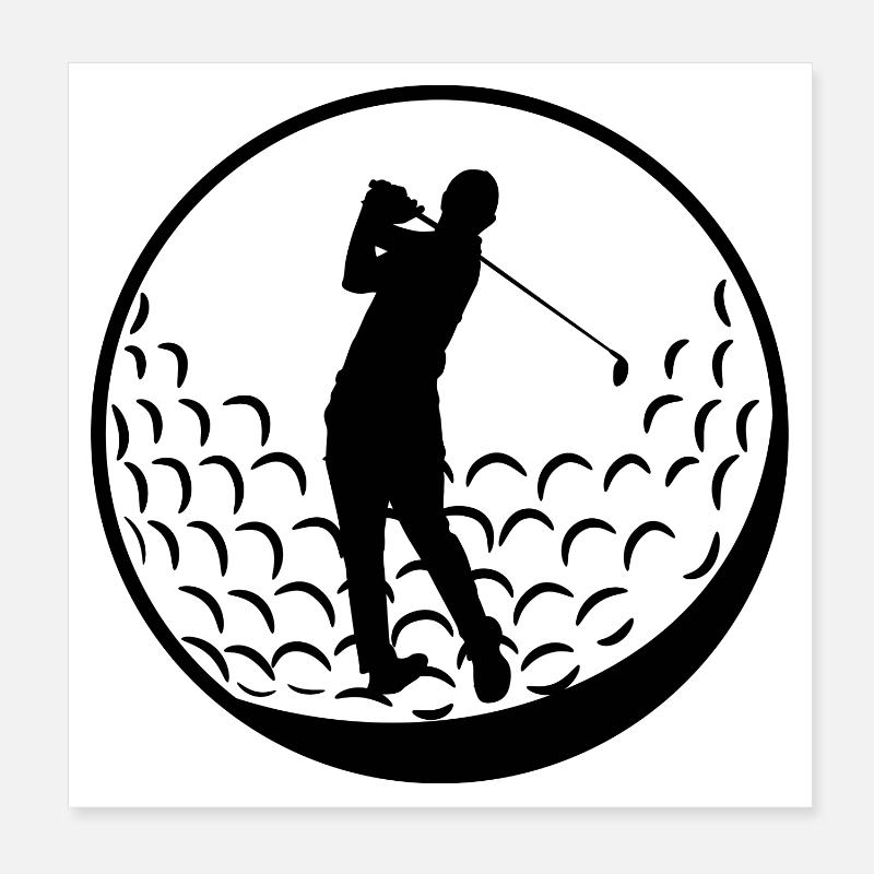 Dix-huit trous de golf Poster 20 x 20 cm