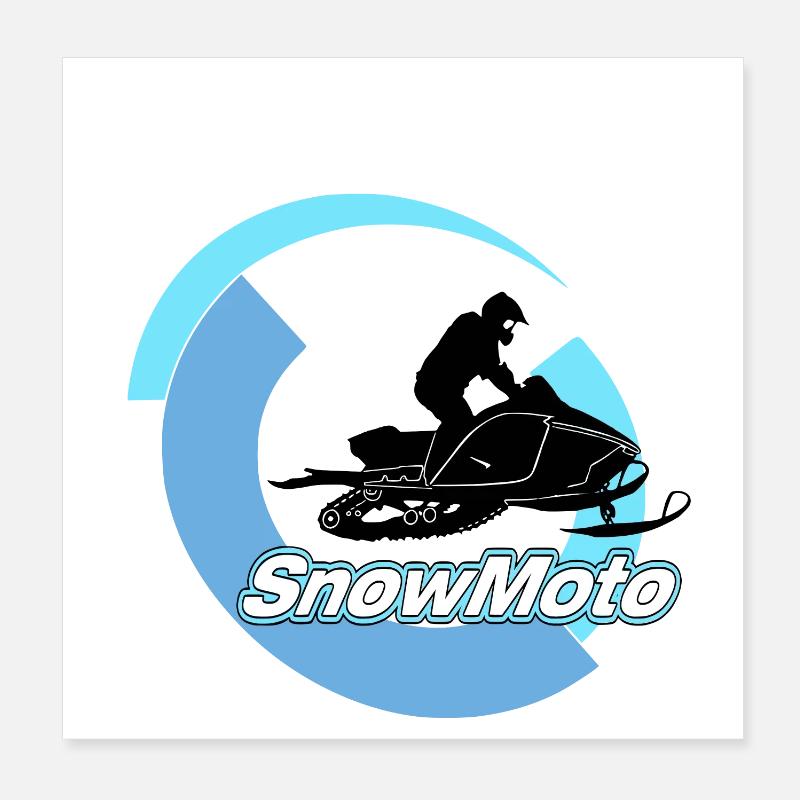 Schneemobil Poster 20x20 cm