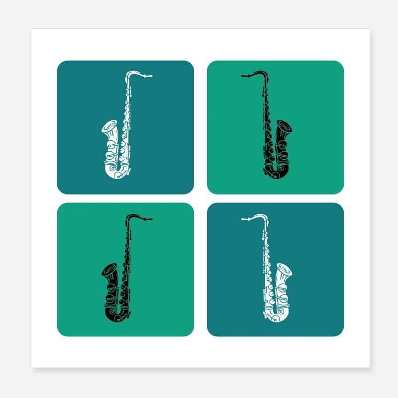Design de saxophone Poster 20 x 20 cm
