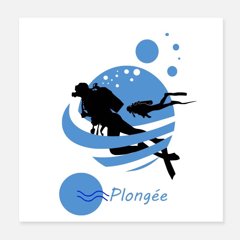 Plongée Poster 20 x 20 cm