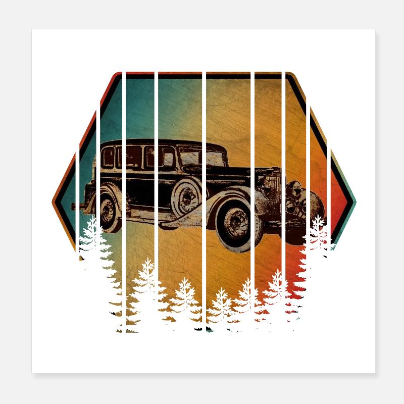 OLDTIMER Poster 20x20 cm