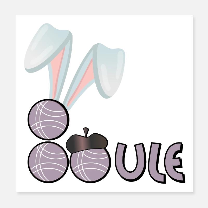 Joyeuses Pâques - BOULE - Pétanque Poster 20 x 20 cm