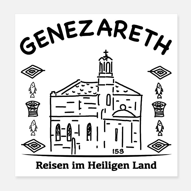 See Genezareth, Tabhga, Primatskirche, Israel Poster 20x20 cm