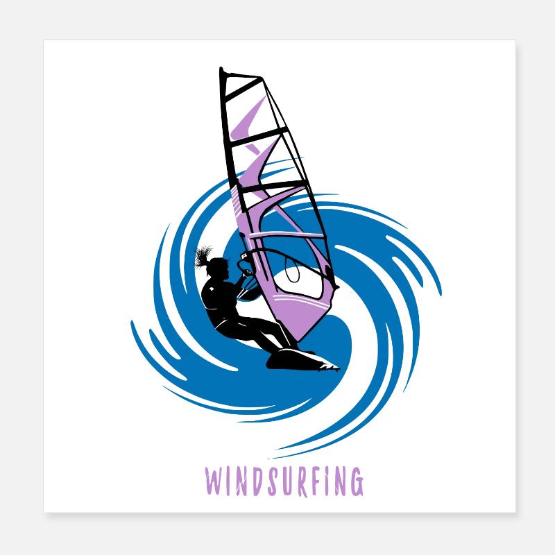 Windsurfen Poster 20x20 cm