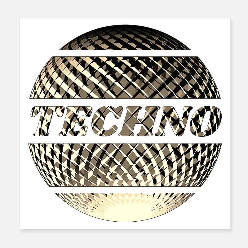 Boule techno disco or Poster 20 x 20 cm