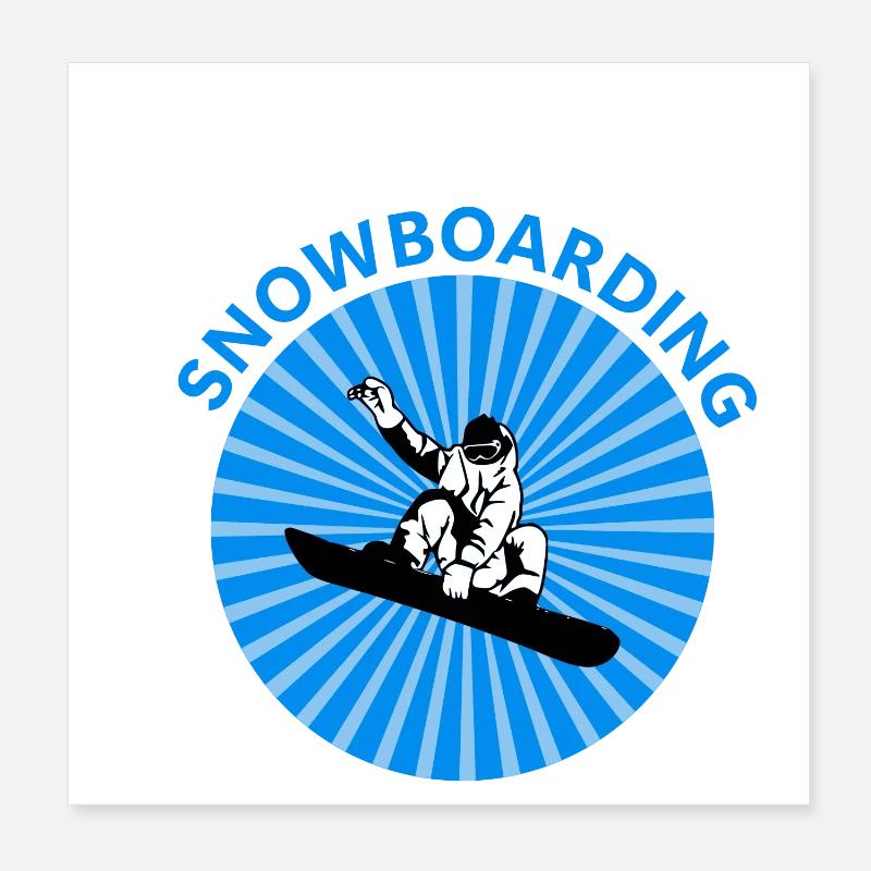 Snowboarding Poster 20 x 20 cm