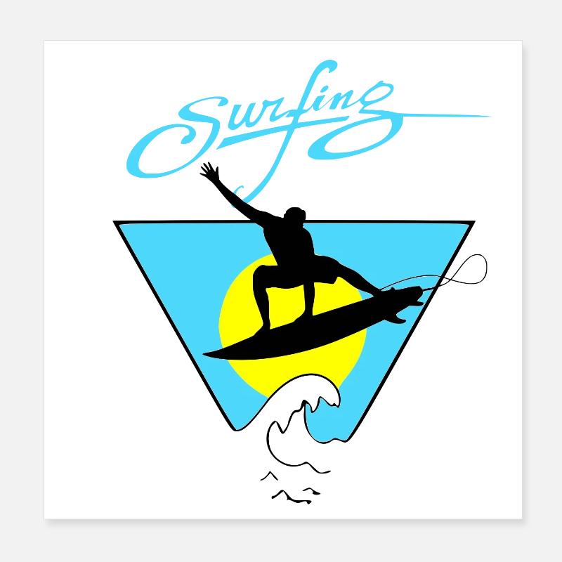 Surfing Poster 8" x 8" (20x20 cm)