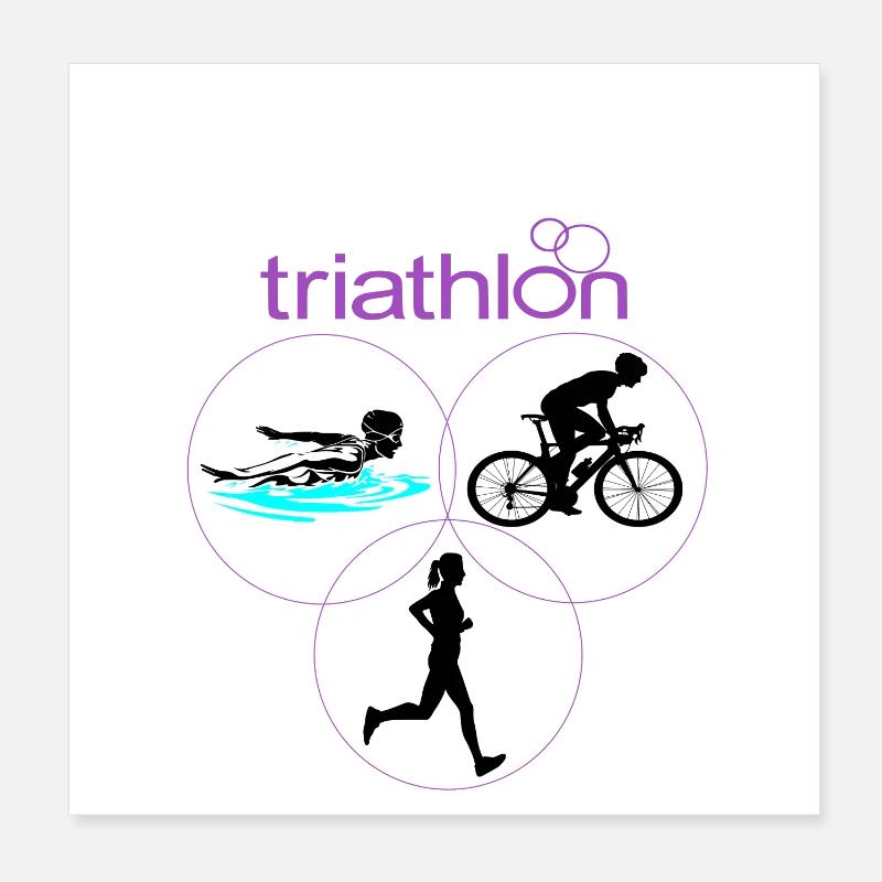 Triathlon Poster 20 x 20 cm