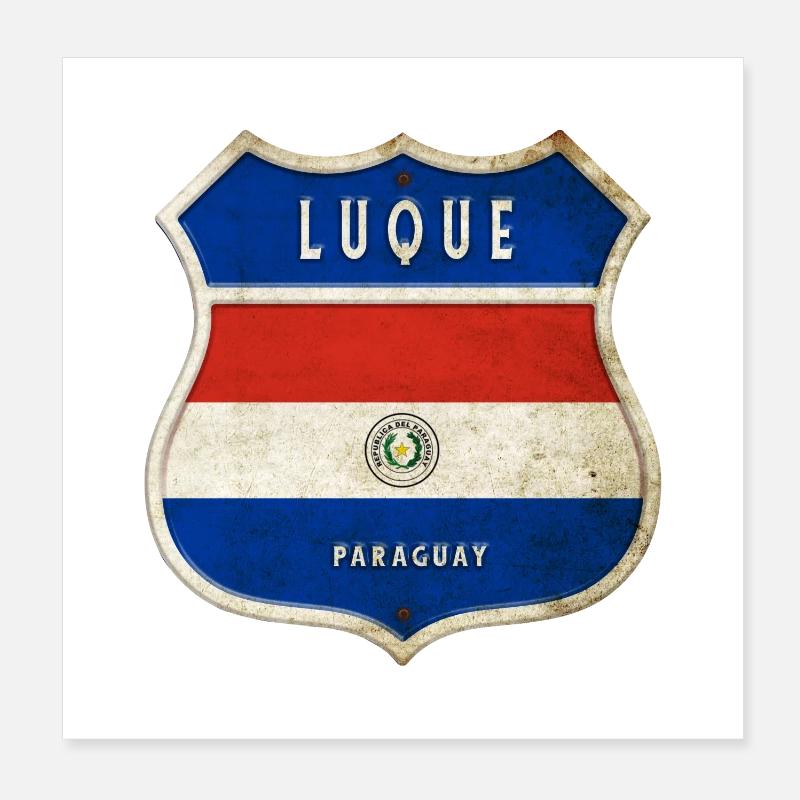 Design du drapeau de Luque Paraguay Poster 20 x 20 cm