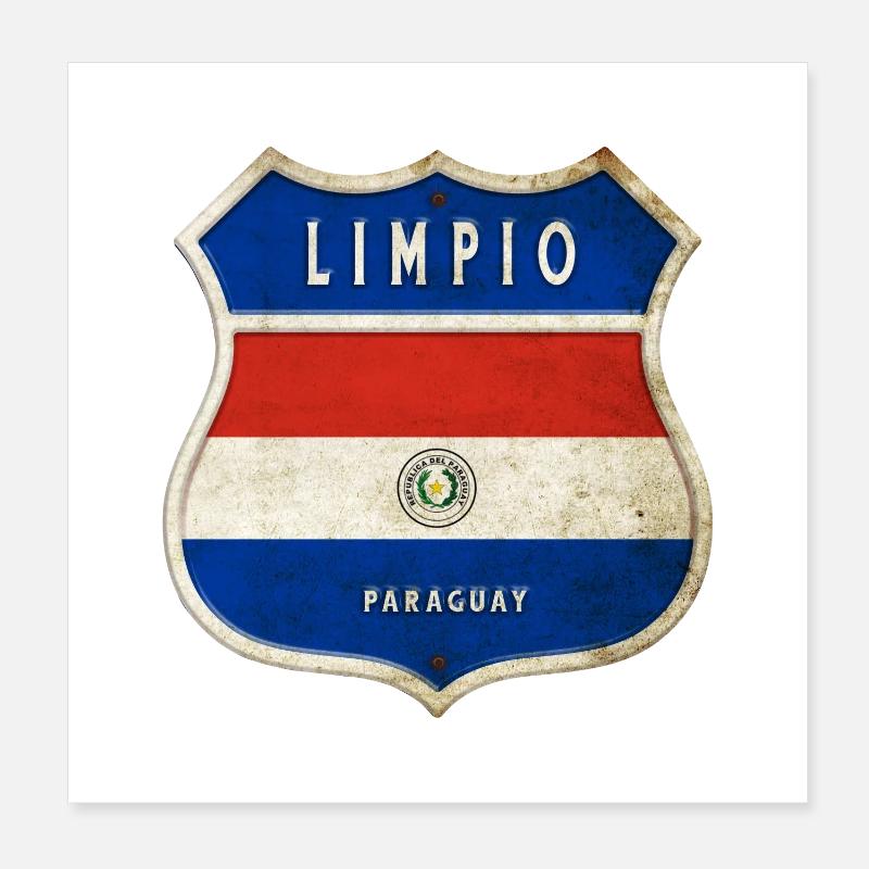 Design du drapeau du Limpio Paraguay Poster 20 x 20 cm
