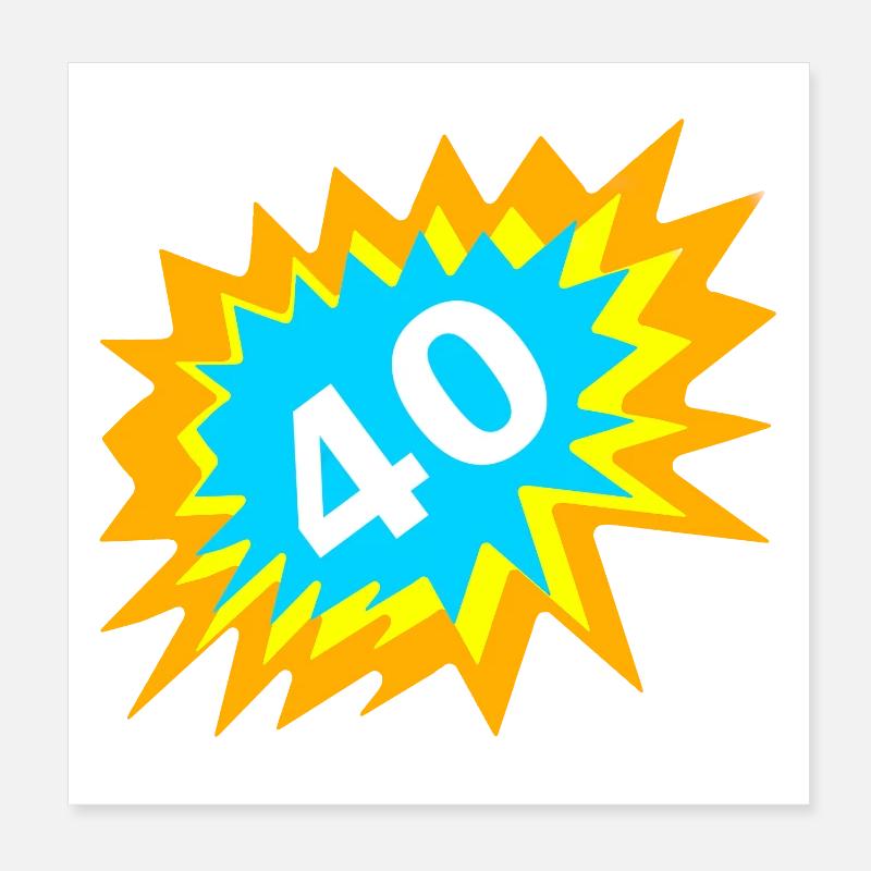 tolle Geburtstags tees, 40 bunt Poster 20x20 cm