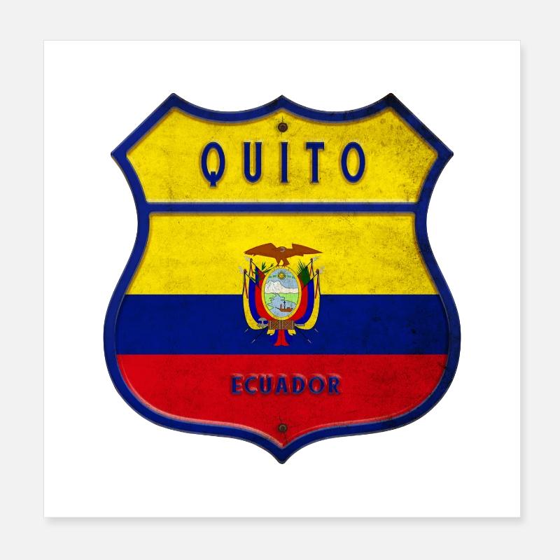 Design du drapeau de Quito, Équateur Poster 20 x 20 cm