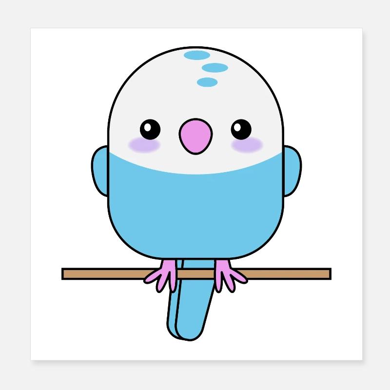 Cute budgie, parrot, bird Poster 8" x 8" (20x20 cm)