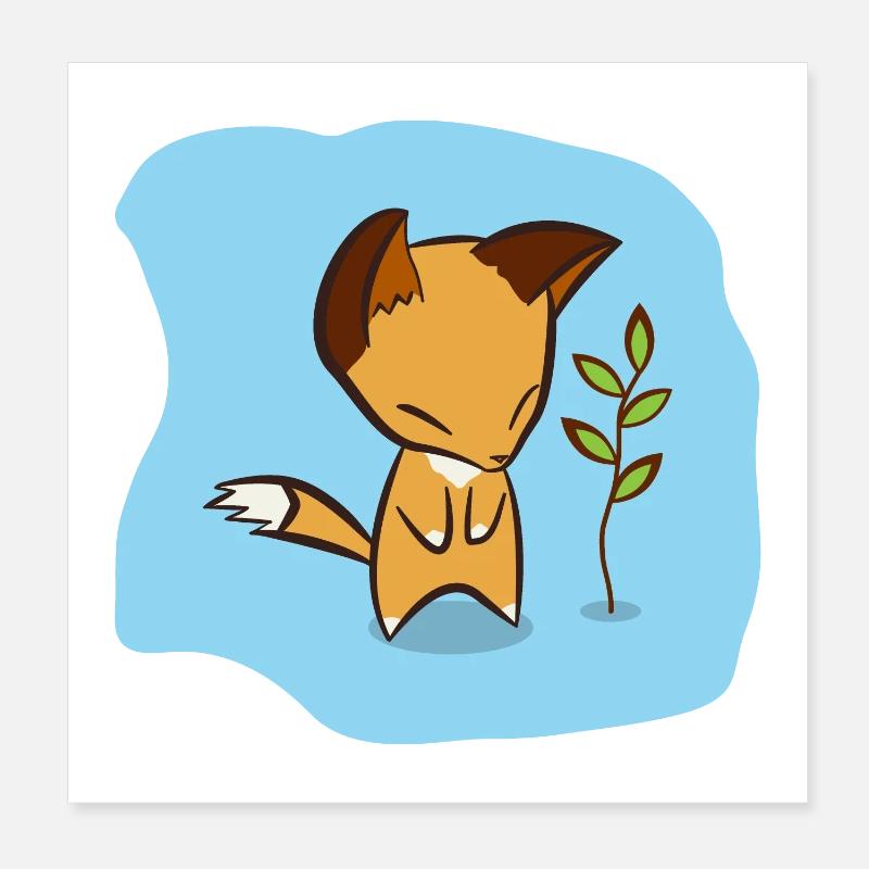 Fox Poster 8" x 8" (20x20 cm)