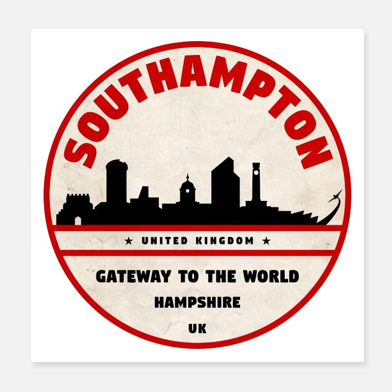 Southampton Gateway City Patch Poster 20x20 cm