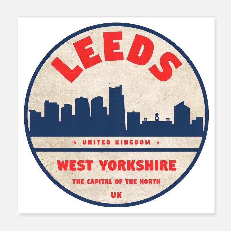 Emblème du West Yorkshire de Leeds Poster 20 x 20 cm