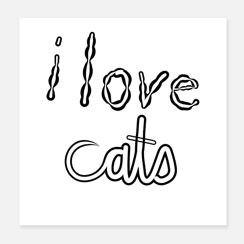 J’AIME LES CHATS Poster 20 x 20 cm