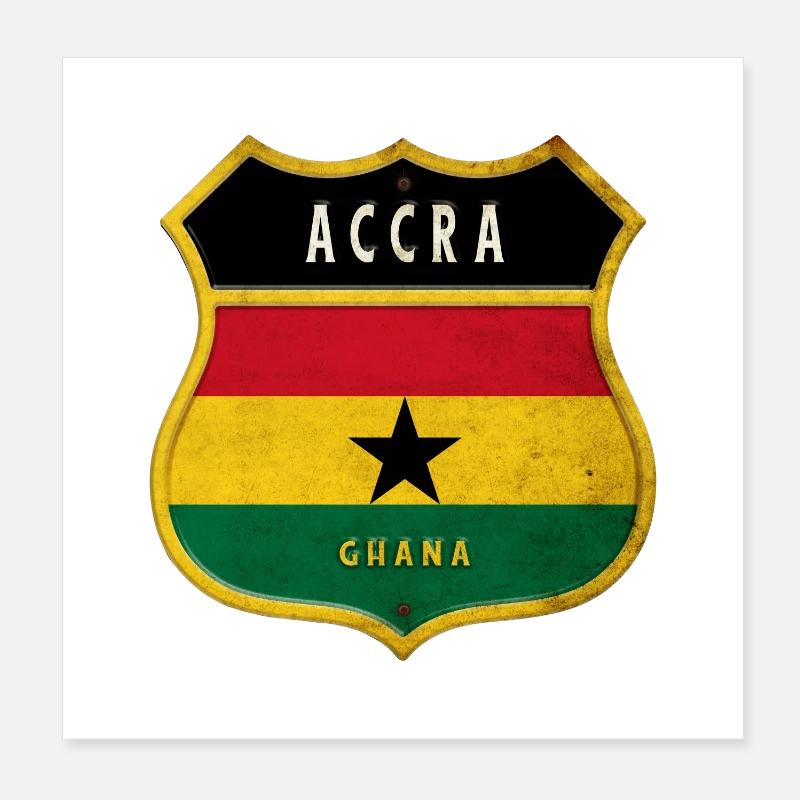 Design du drapeau d'Accra Poster 20 x 20 cm