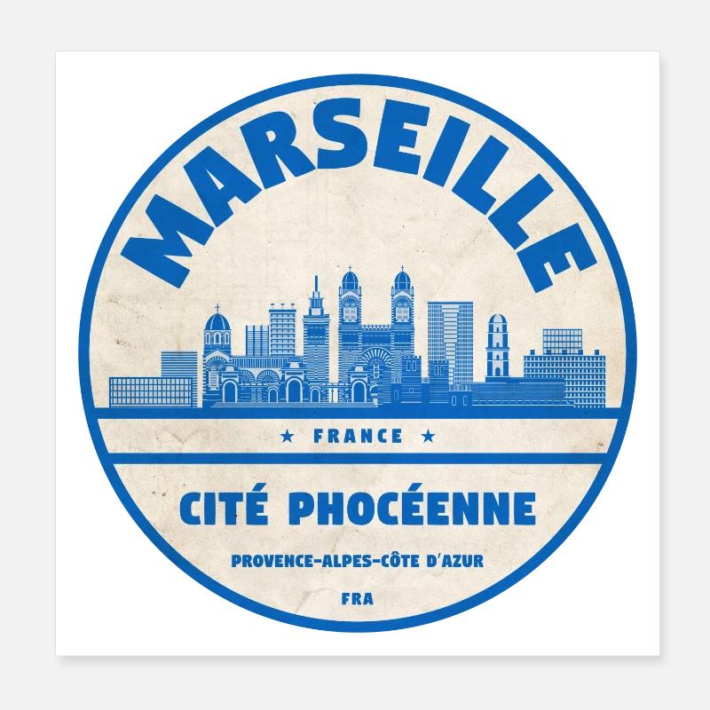 Marseille Cité Phocéenne Emblem Poster 20x20 cm