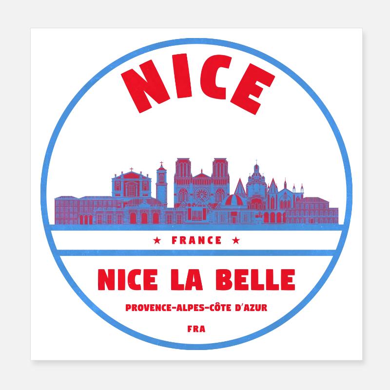 Nice La Belle Stadtsilhouette Poster 20x20 cm