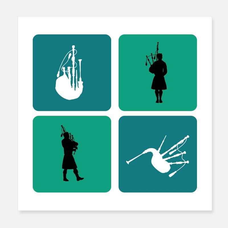 Dudelsack Design Poster 20x20 cm