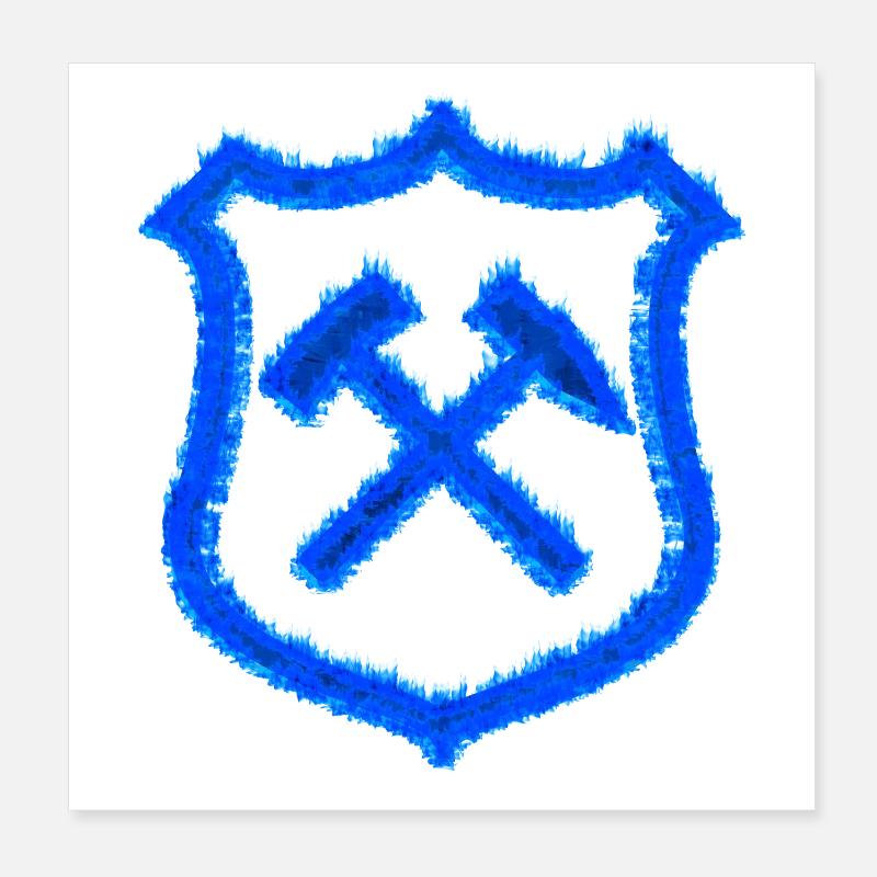 Extraction de marteaux et de maillets Cadeau de charbon Schalke Poster 20 x 20 cm