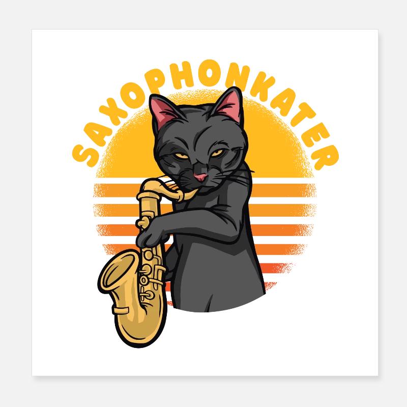 Gueule de bois du saxophone Poster 20 x 20 cm