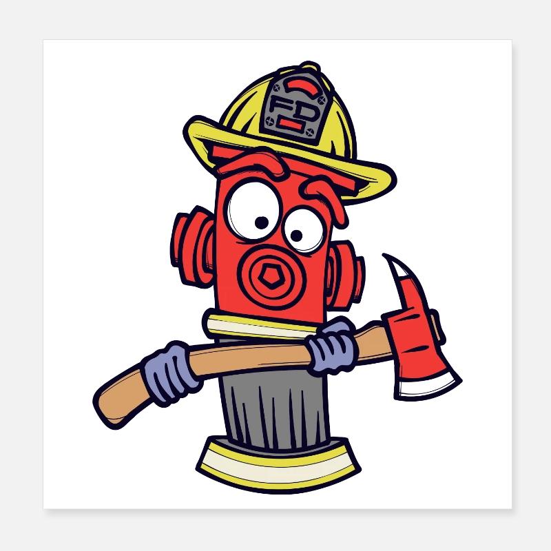Fire extinguishers Fire brigade Fire protection Firefighter Poster 8" x 8" (20x20 cm)