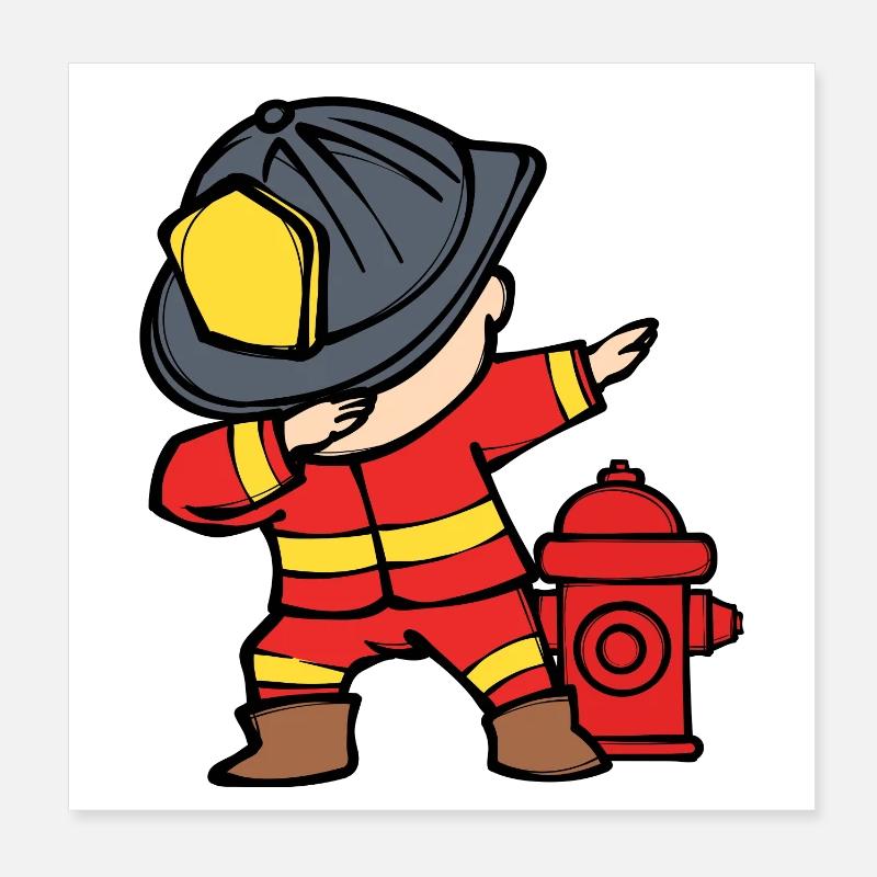 Casque de pompier sauveteur Pompier Pompier Poster 20 x 20 cm