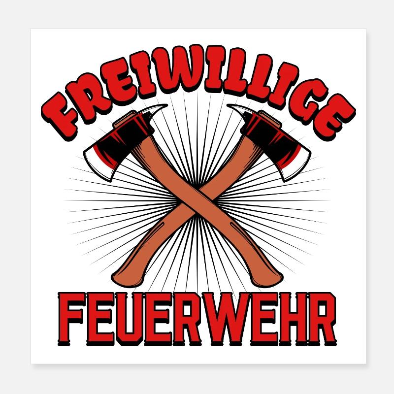 Fire Brigade Lifesaver Statement Extinguishing Work Poster 8" x 8" (20x20 cm)