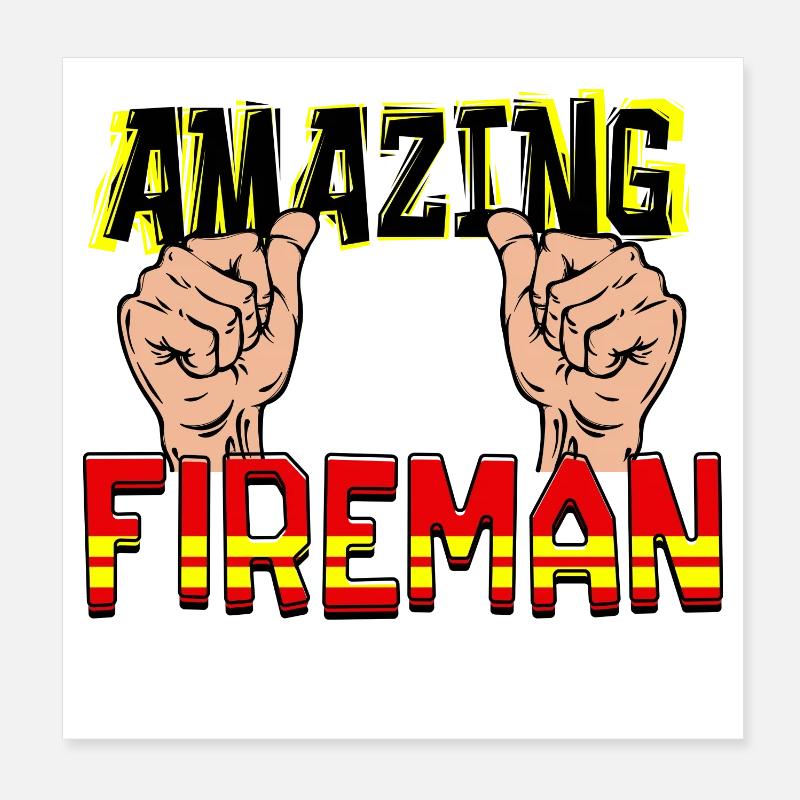 Déclaration de pompiers Sauveteur professionnel des pompiers Poster 20 x 20 cm