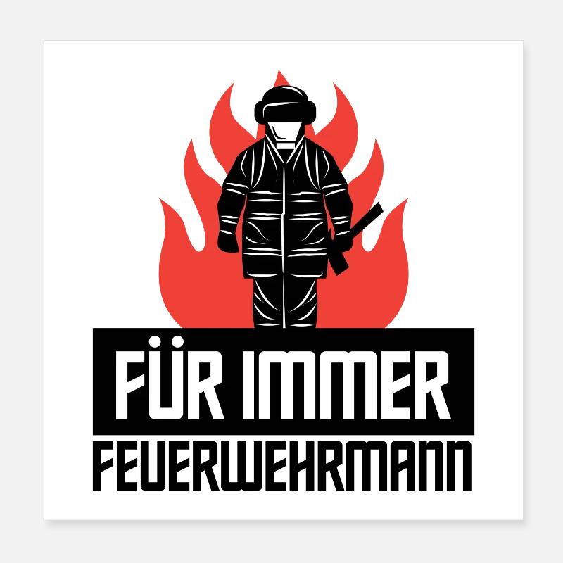 Fire Brigade Lifesaver Firefighter Statement Poster 8" x 8" (20x20 cm)