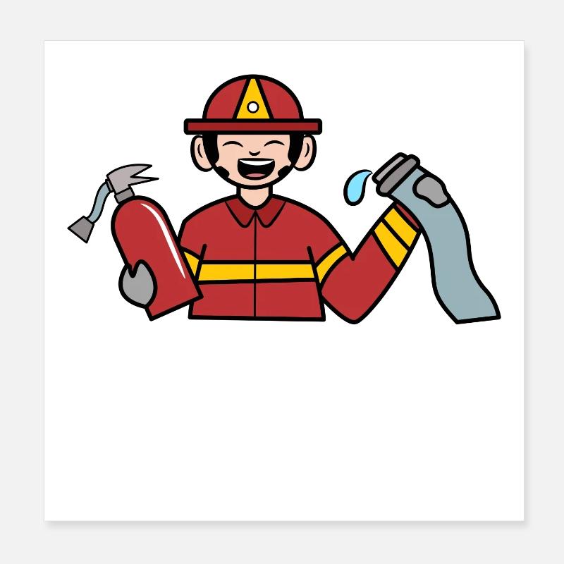 Pompier pompier pompier Poster 20 x 20 cm