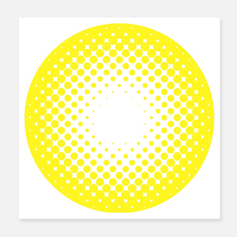 Sonnenkreis Halftone Muster Poster 20x20 cm